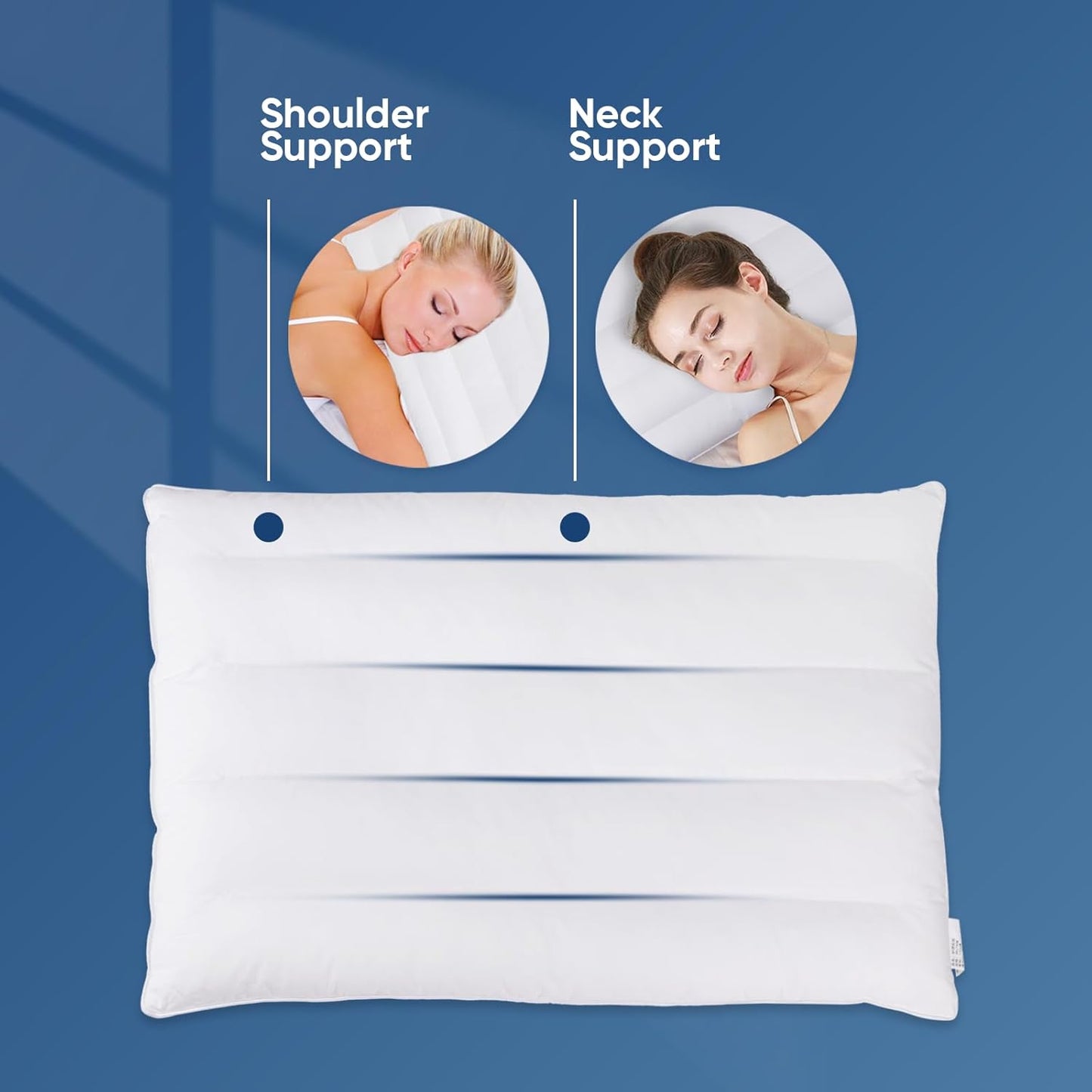 MINUPWELL 2 Packs Ultra Flat Pillows for Sleeping Thin, 7D High Support 2.5 inch Height Ultra Thin Pillows,Slim Bed Pillows for Stomach Sleeper,King Size -18x36 in