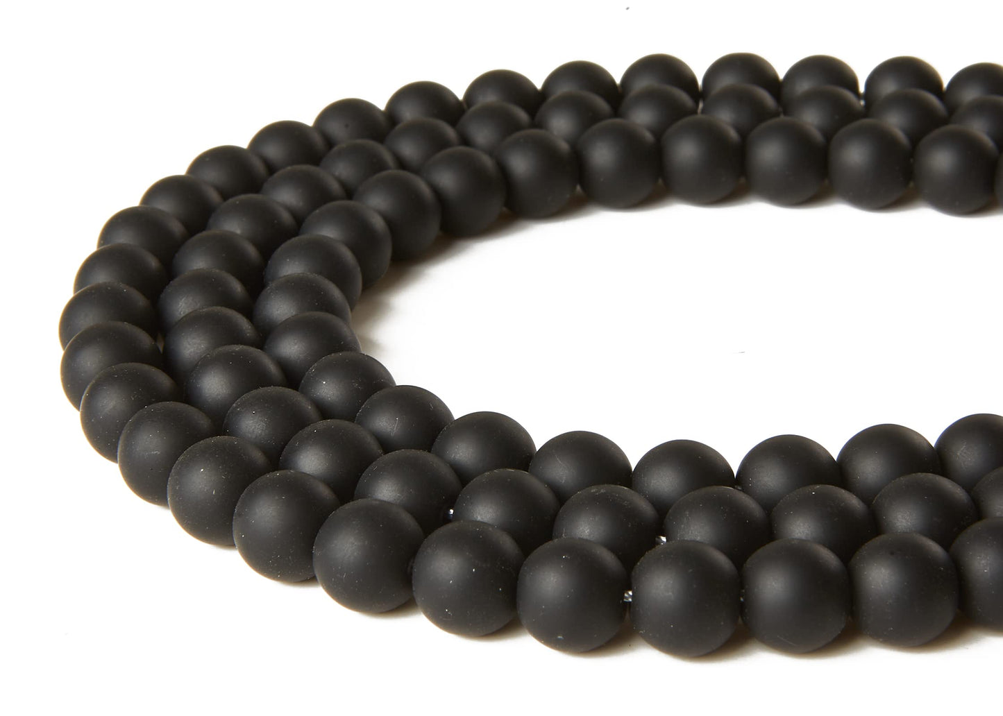60pcs 6mm Matte Black Beads Natural Gemstone Beads Round Loose Beads for Jewelry Making
