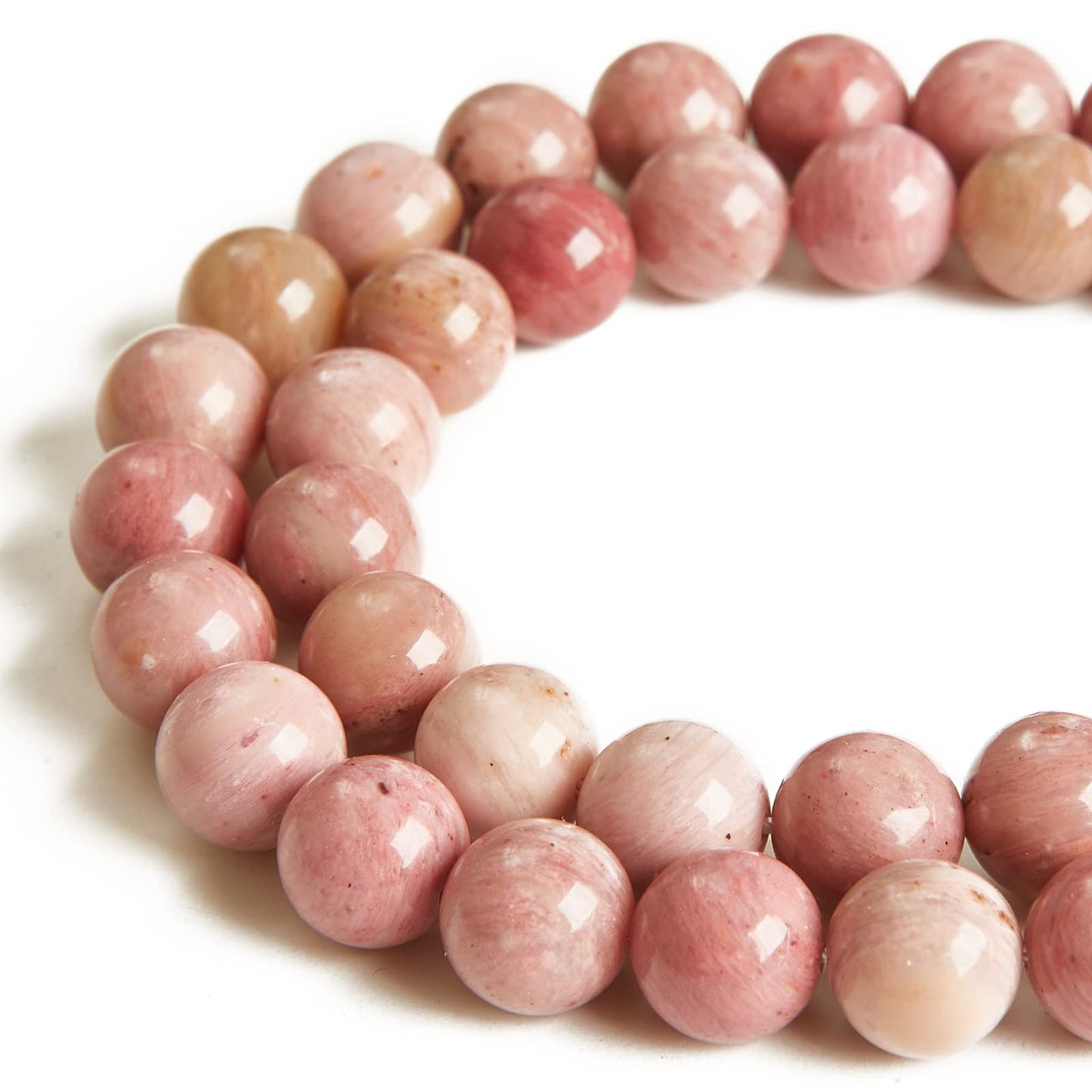 35pcs 10mm Rhodonite Beads Natural Gemstone Beads Round Loose Beads for Jewelry Making