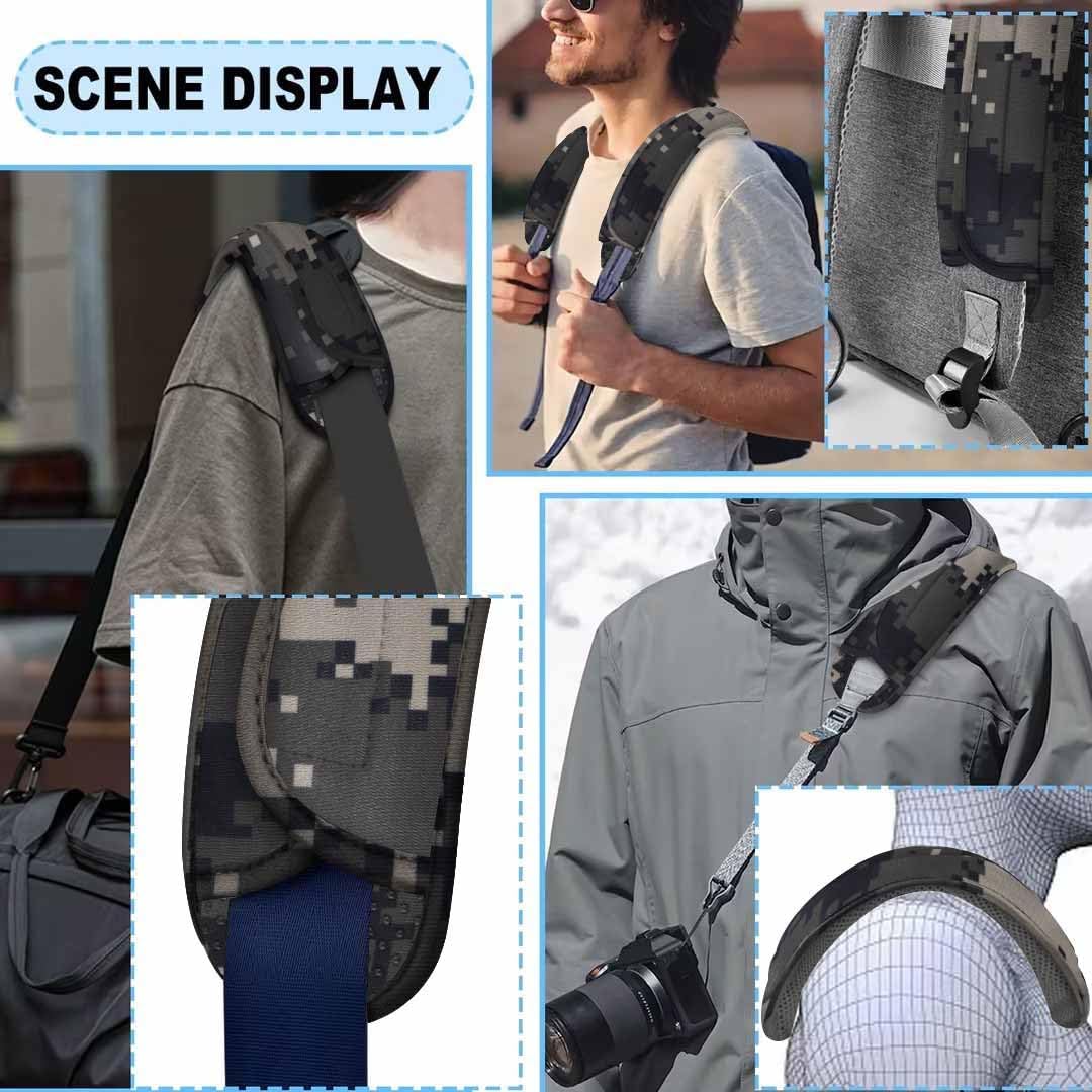 ZINZ 2-Pack Universal Shoulder Pad with Ultra thick Cushion for Bag Luggage Bag Crossbody, Plus Long & Anti-Slip & Breathable,Camouflage gray-2pack