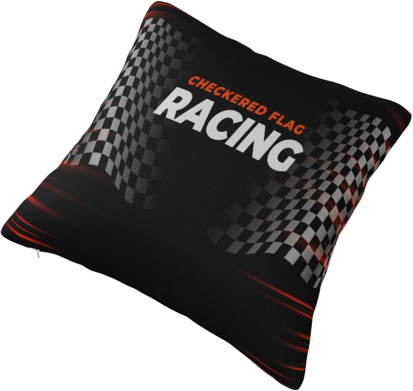 Race Car Throw Pillow Covers 18x18 Inch Farmhouse Home Room Decor for Bedroom Living Room Sofa Car Cushion Pillow Case Checkered Racing Flag CBGHH6534