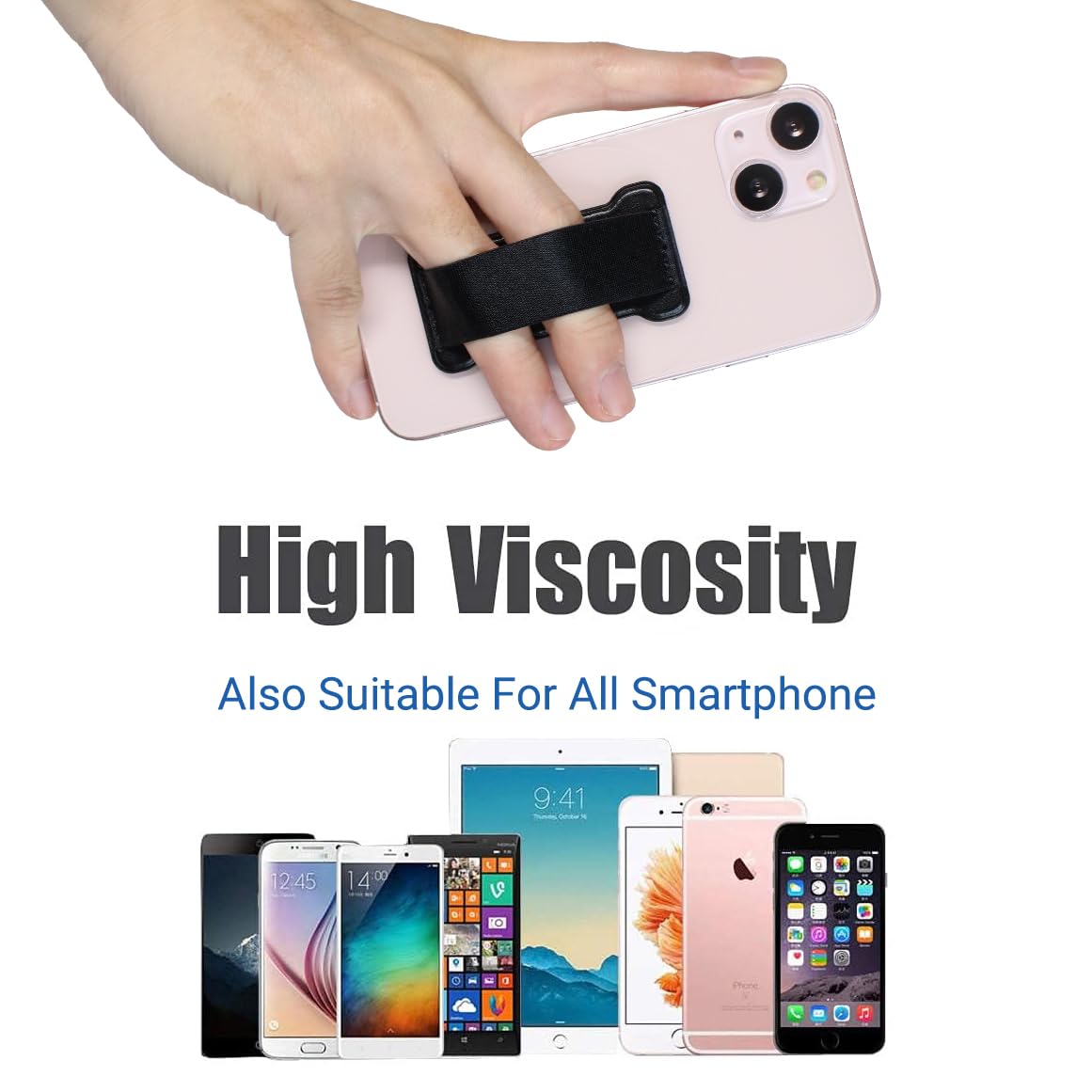 Wuoji Phone Grip Holder For Hand, Universal Finger Strap Phone Holder, Finger Selfie Grip Compatible With Most Smartphones (Gold