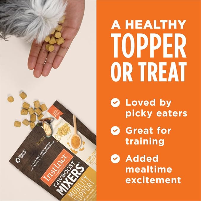 Instinct Raw Boost Mixers Mobility Support Freeze-Dried Dog Food Topper, 5.5 oz. Bag