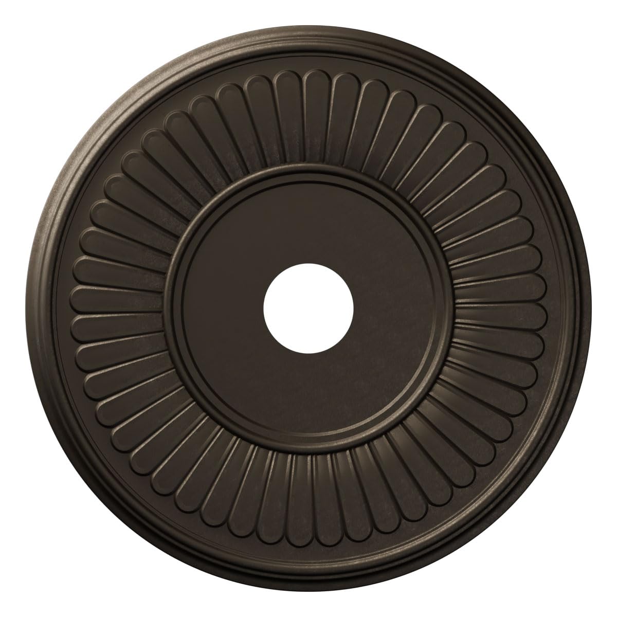 22Od X 3 1/2Id X 1P Berkshire Thermoformed Pvc Ceiling Medallion (Fits Canopies Up To 10 1/8), Metallic Black Night