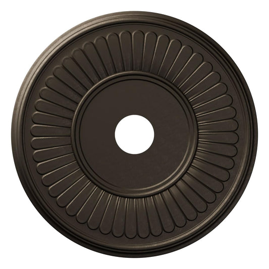 22Od X 3 1/2Id X 1P Berkshire Thermoformed Pvc Ceiling Medallion (Fits Canopies Up To 10 1/8), Metallic Black Night