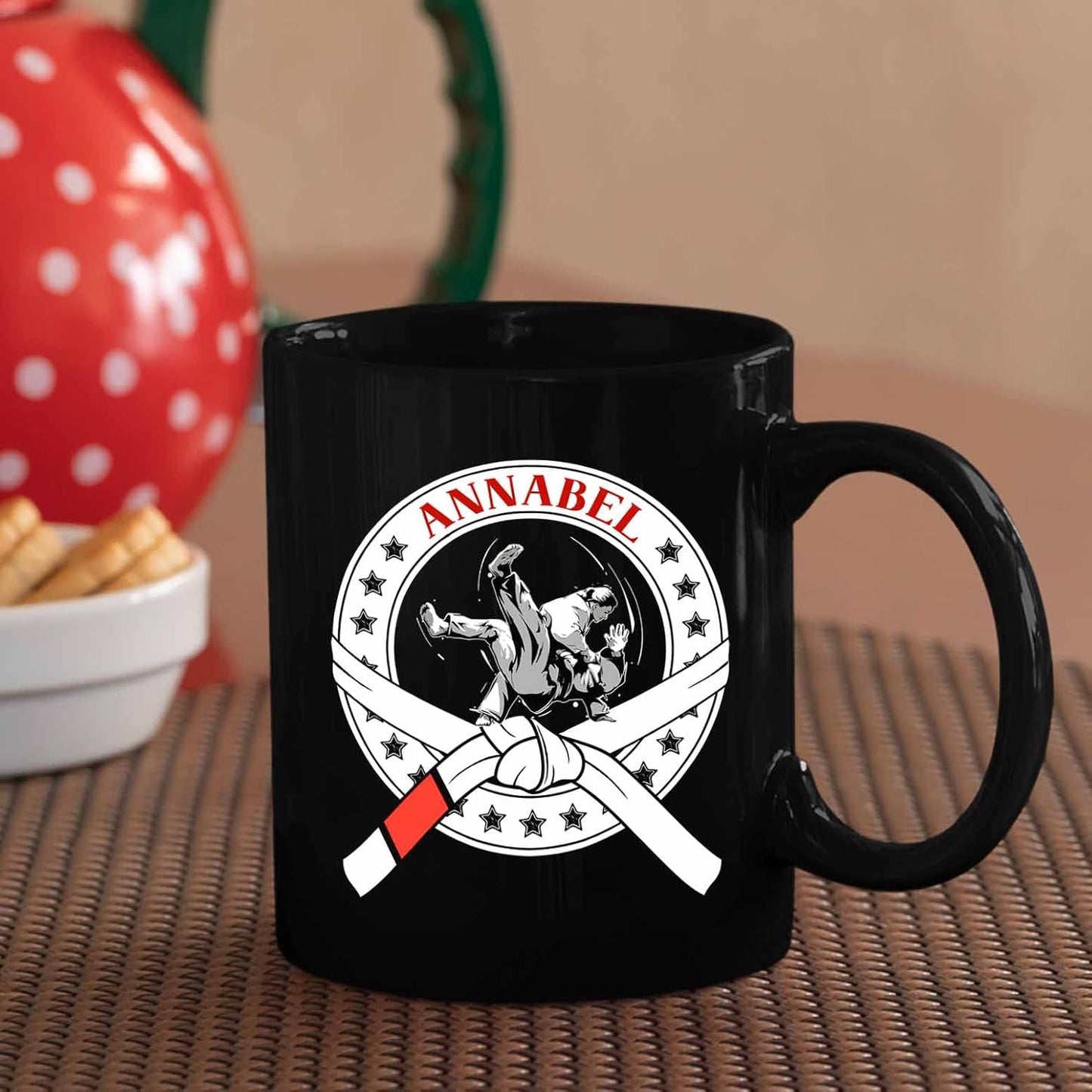 Personalized Name Black Coffee Mugs, Customized Jiu-jitsu Ceramic Mug 11 Oz 15 Oz, Brazilian Jiu-jitsu Coffee Cup Gifts For Friend Team