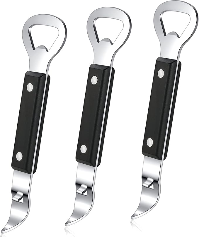 Can Punch Bottle Opener, Manual Stainless Steel Can Opener 3 Pack