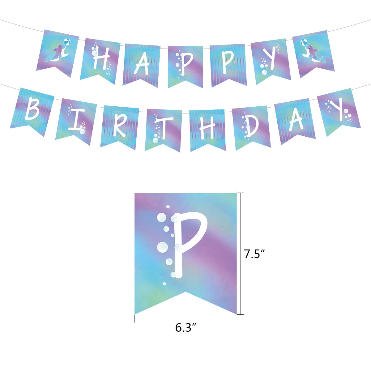 Dolphin Party Decorations Kit - Blue Ocean Theme Birthday Supplies with Balloons, Banner, Cupcake Toppers & Paper Fans for Kids and Adults