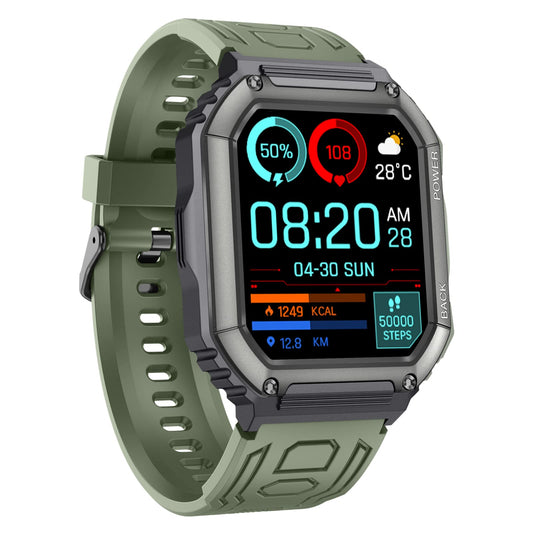 Kr06 Sports Smart Watch 1.8 Inch Bluetooth Call Music Play Voice Assistant Health Monitor Multi Sports Modes Fitness Tracker (Gr
