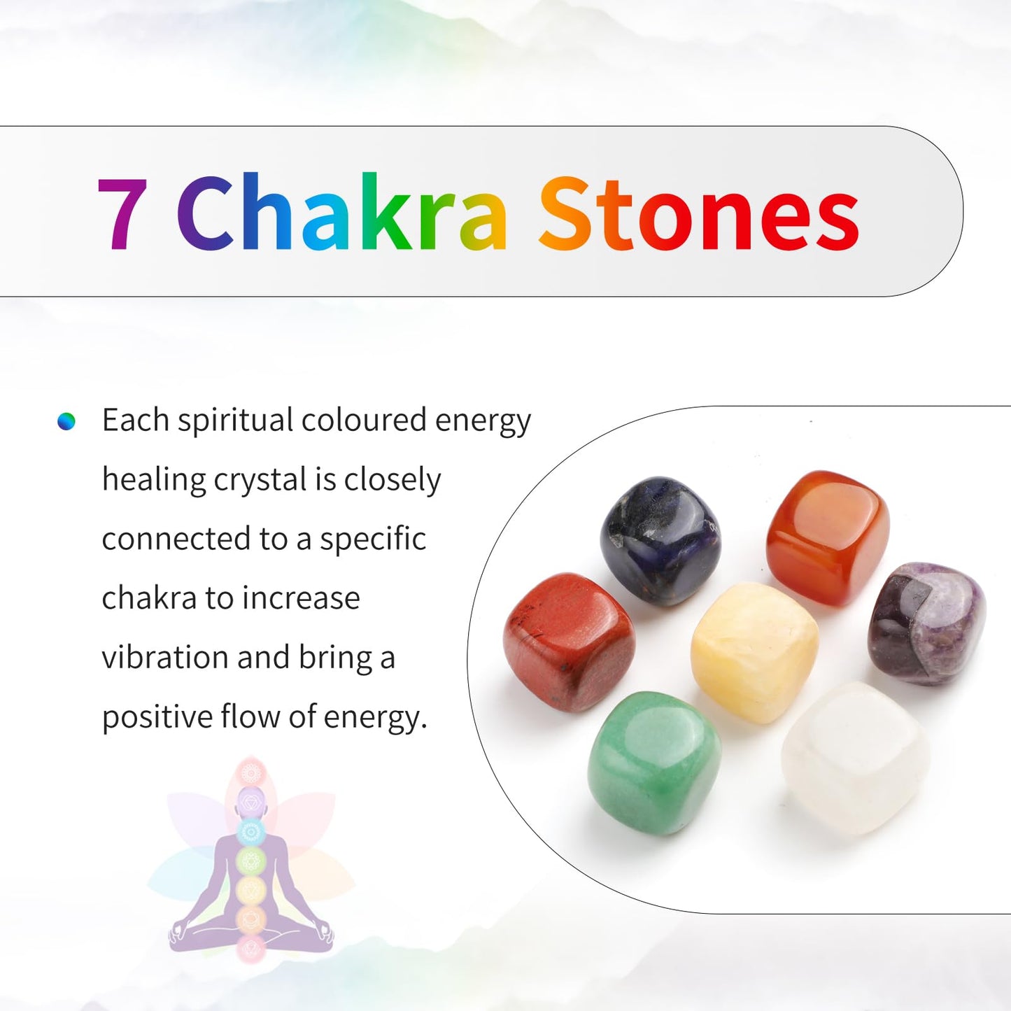 TUMBEELLUWA Beaded Bracelets Semi Precious Stone Yoga Beads Crystals Tree Charm Chakra Bracelet Handmade Jewelry for Women,Rainbow Titanium Coated Druzy(7 Chakra)