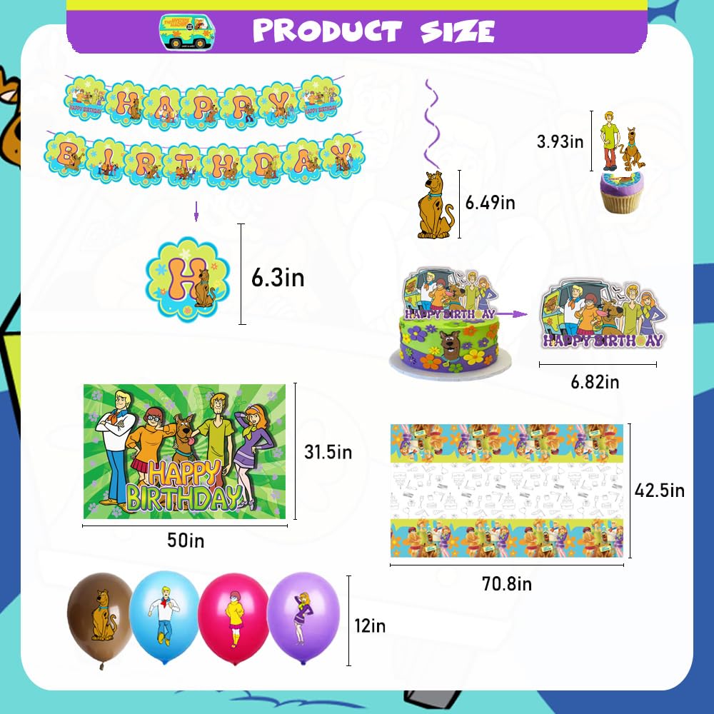 Dog Birthday Party Decorations Supplies, Including Birthday Banner, Tablecloth, Backdrop, Hanging Swirls, Balloons, Cake Toppers for Dog Party Supplies decorations