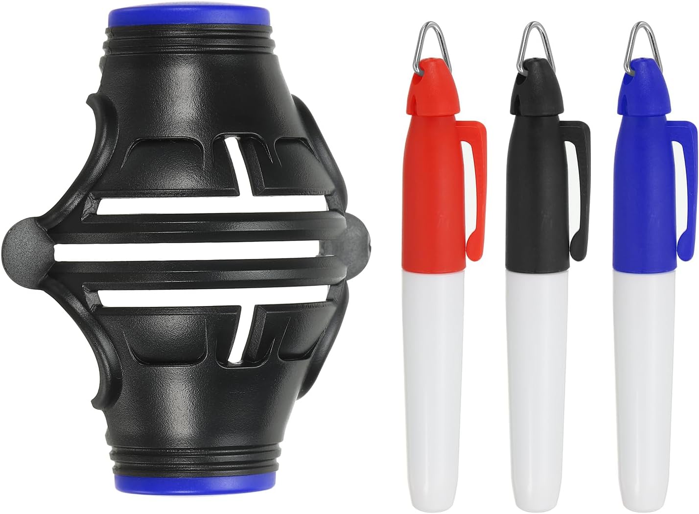 PATIKIL Golf Ball Marker Stencil 360 Degree Triple Track Golf Ball Alignment Marking Tool Line Drawing Marker with Marker Pens for Men Women