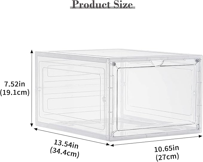 Storage Bins with Lids, Clear Plastic Storage Containers with Magnetic Acrylic Door, 19 Qt Stackable Storage Box for Home Organizing