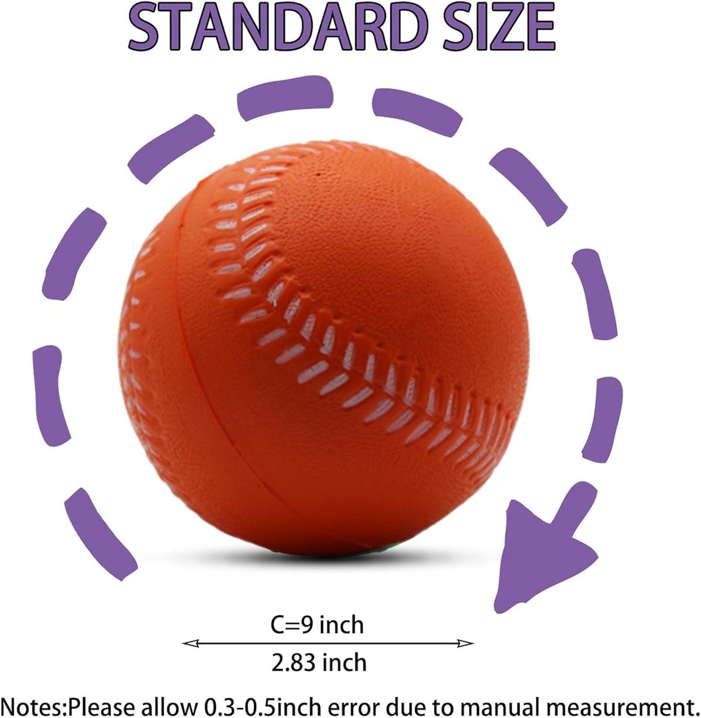 Magicorange Baseball,Foam Baseballs Training Baseballs Unmarked Practice Baseball for Hitting, Soft Toss, Batting, Fielding, Pitching
