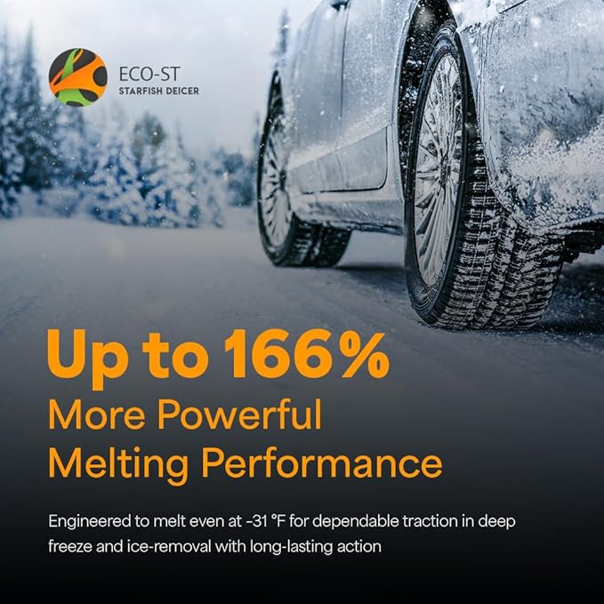Eco-St Ice Melt Safe For Concrete - Fast Acting - Pet Safe Anti-Corrosion Snow Melt - Effective at -30℉ (11lb)