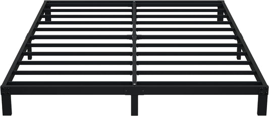 7 Inch Queen Bed Frame No Box Spring Need, Low Profile Metal Platform Bed Frame Queen Size, Heavy Duty Support Bedframes, Easy Assembly