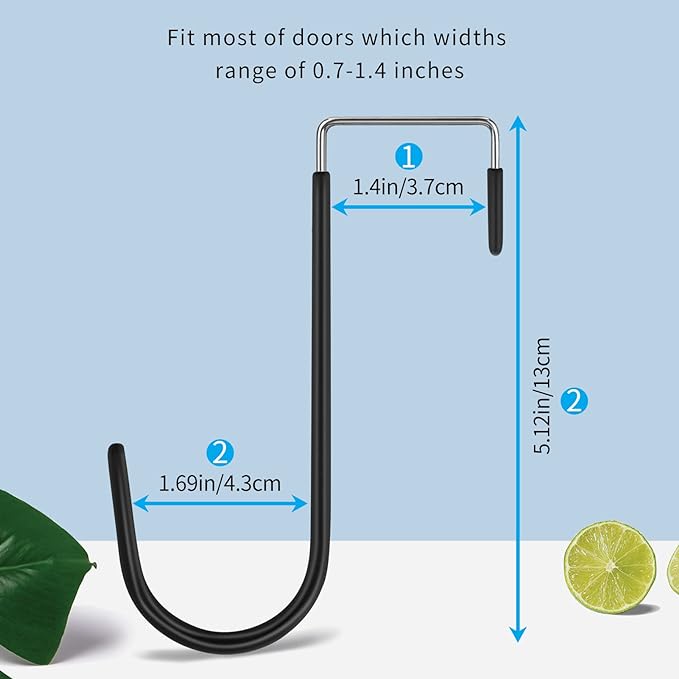 FYY Over The Door Hooks, 4 Pack Door Hangers Hooks with Rubber Prevent Scratches Heavy Duty Organizer Hooks for Living Room, Bathroom, Bedroom, Kitchen Hanging Clothes, Towels, Hats, Coats, Bags Mix