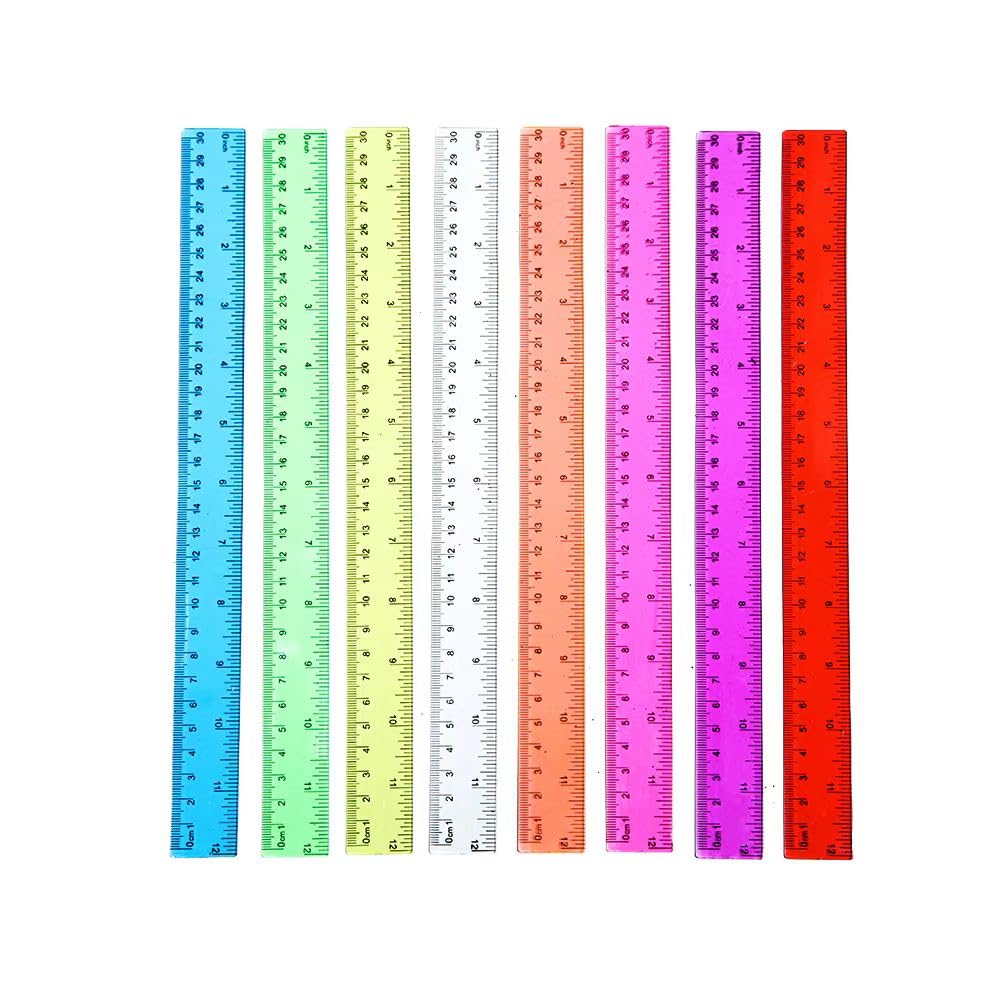 Ruler 12 Inch,Kid Rulers for School,Rulers Bulk for Classroom,8 Pack