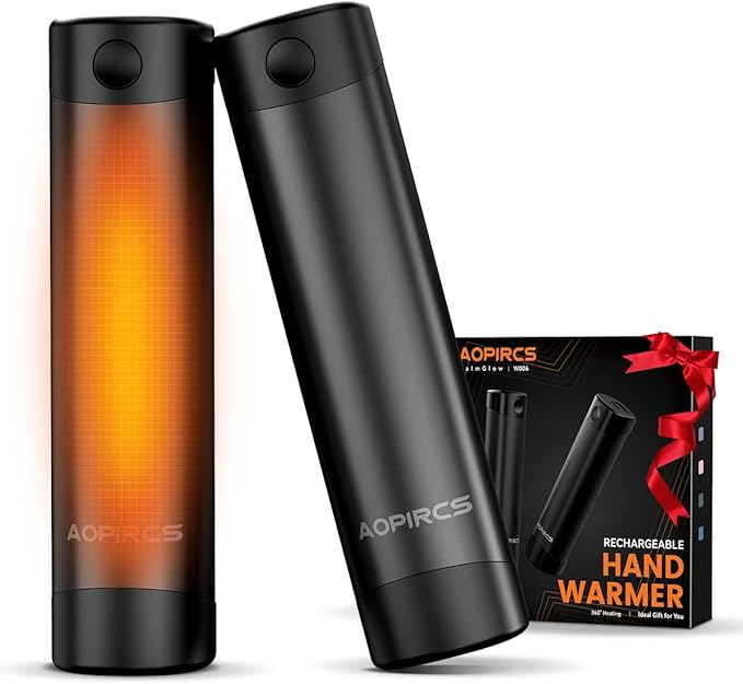 Rechargeable Hand Warmers - 2 Pack Electric Pocket Warmer, 360° Heating, 2X 5000mAh 18Hrs Long Last, 3 Settings - Camping Essentials, Hunting Gear, Christmas Stocking Stuffers, Gifts for Men, Women