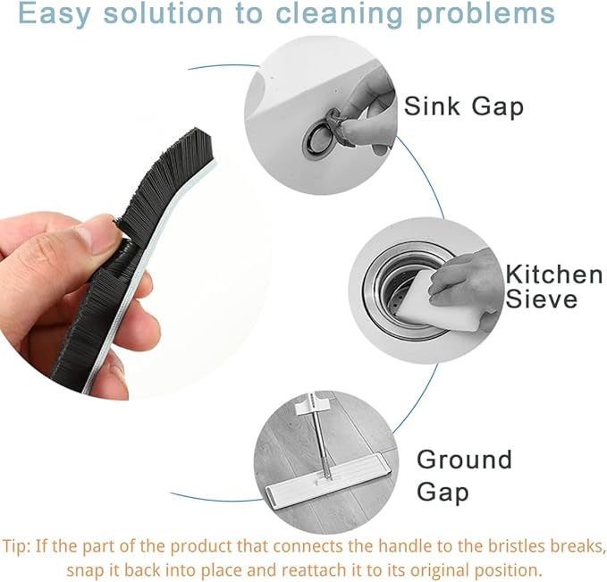 Wdianoutdoor Crevice Cleaning Brush, Heavy-Duty Bristle Brushes for Compact Space Cleaning, Slim Gap Scrubbing Tool, Perfect for Kitchen Surfaces, Window Tracks, Bathroom Tiles & Faucets (BK 3 Pcs)