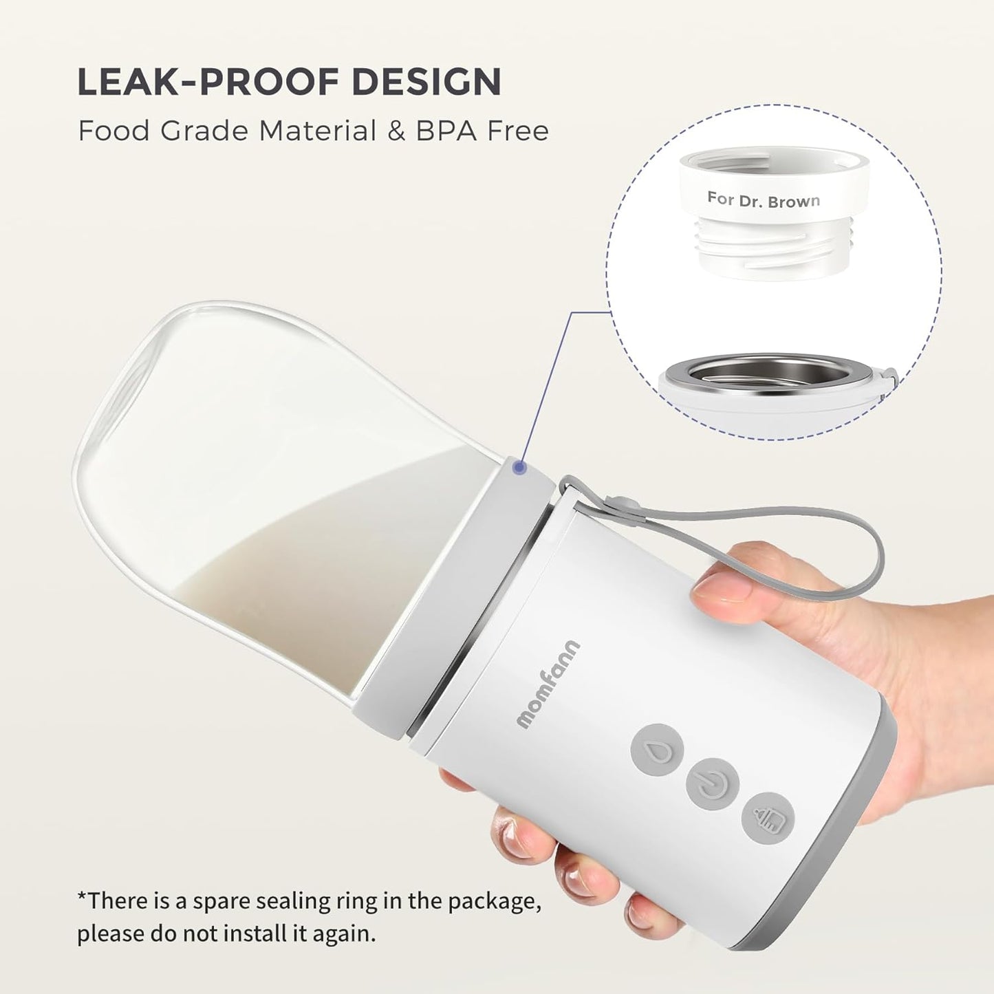 Portable Bottle Warmer, Travel Baby Bottle Warmer for Breastmilk On The Go, Leak-Proof, 2 Modes Fast Heating