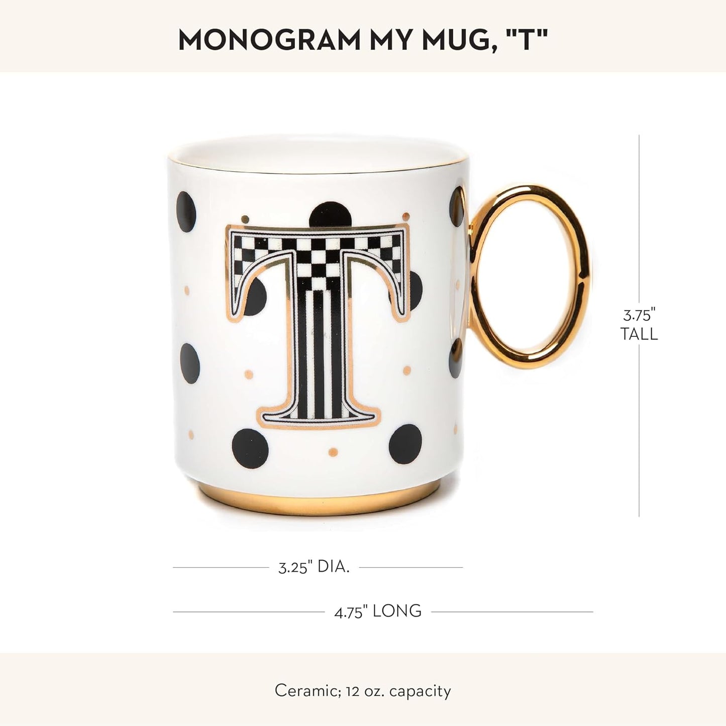 MACKENZIE-CHILDS My Mug, Decorative Ceramic Coffee Mug with Handle, T