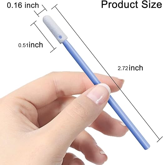 Wellgler's 200pcs Foam Swabs,for Makeup,Gun Cleaning or Pets Care,Multi-Role Cleaning Swabs KM742 (Blue)