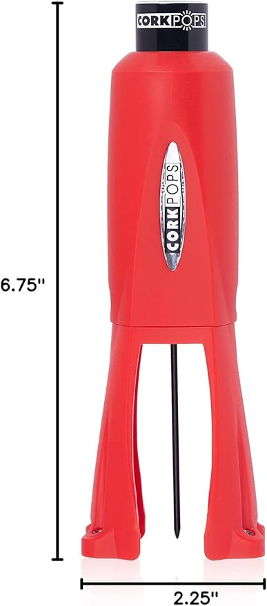 Cork Pops Legacy Wine Opener Built-in 4-Blade Foil Cutter Safe Cork Removal, Effortless Push Button Use, Needle Guard for Safety, Low-Pressure Cartridge Opens Up To 60 Bottles