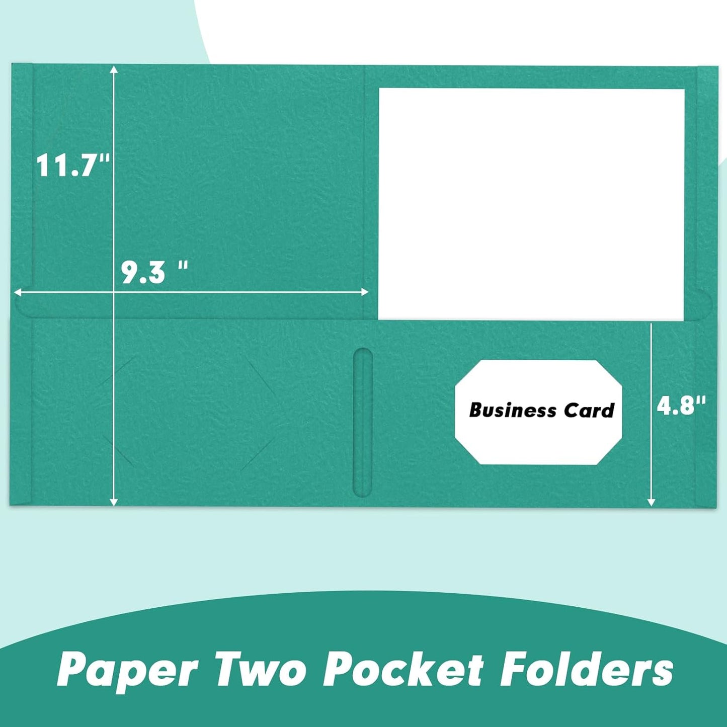 50 Pack 2 Pocket Folders - Fit Letter Size Paper, Assorted 5 Colors