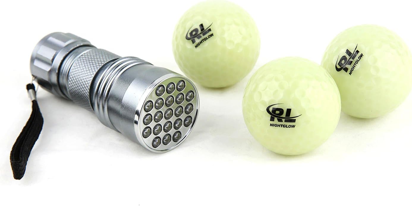 R&L Glow Golf Balls for Night Sports - Tournament Fluorescent Glowing in The Dark Golf Ball - Long Lasting Bright Luminous Balls