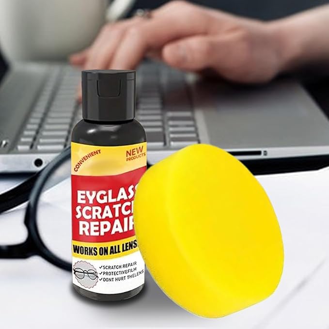 Eyeglass Scratch Remover for Lenses, 100g Protective Coating Eyewear Cleaner Repair Lens Glass Grinding Scratch Cleaner Sunglasses Screen and Camera Cleaning Kit