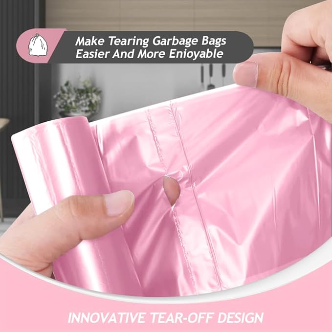 Colorful Clear Strong Tall Kitchen Trash Bags 13 Gallon 100 Counts,Fit 10,13,15,16,18 Gal Garbage Bags by Teivio, Bin Liners, Plastic Bags for home Office Bathroom,Multicolor