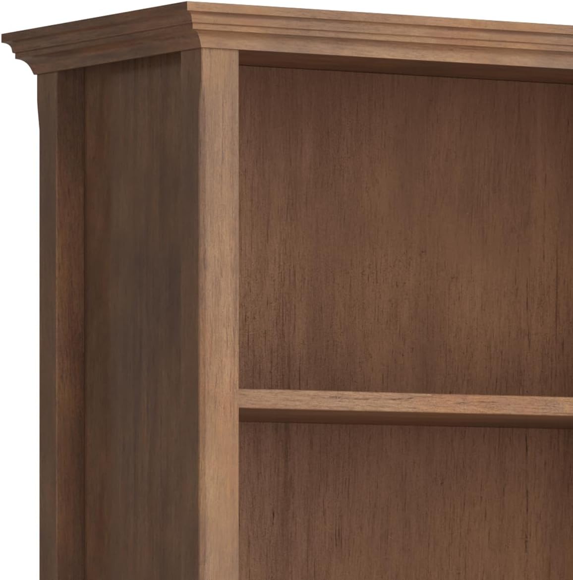 SIMPLIHOME Amherst Bookcase - 70 inch Tall 5-Shelf Solid Wood Bookshelf in Rustic Natural Aged Brown, Transitional Storage for Living Room, Study or Office with Adjustable Shelves and Tapered Legs