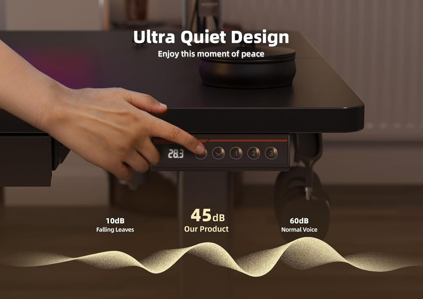 YDN Standing Desk with Drawers, 55 x 24 Inch Adjustable Height Stand Up Desk, Sit Stand Computer Desk for Home Office, Black