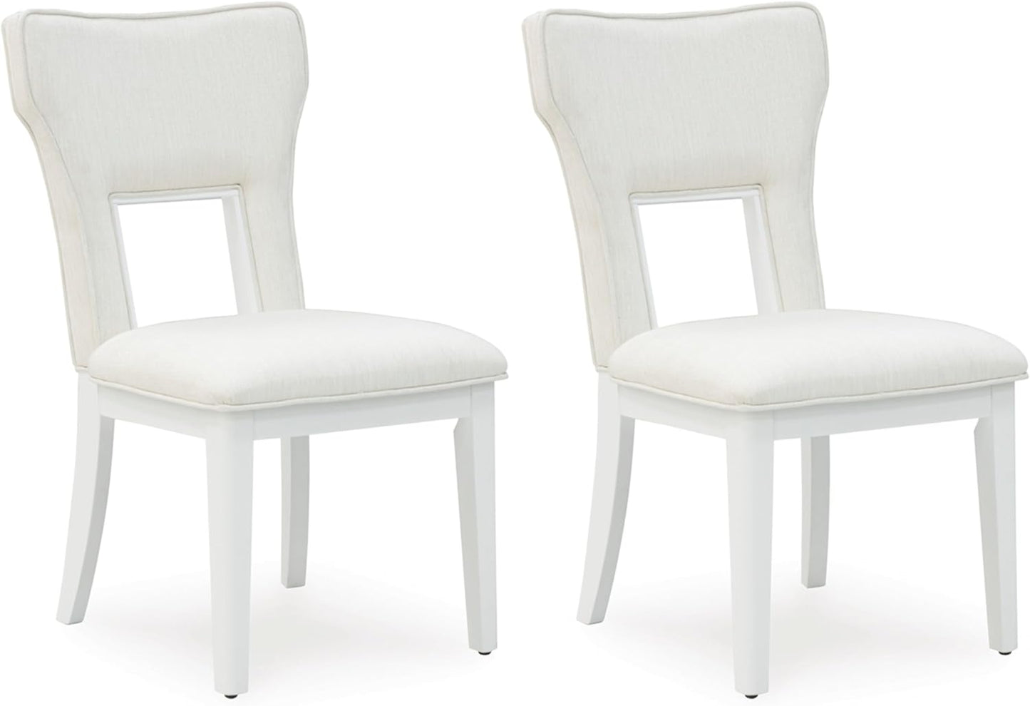 Signature Design by Ashley Chalanna Solid Wood Frame Dining Chair, Set of 2, White