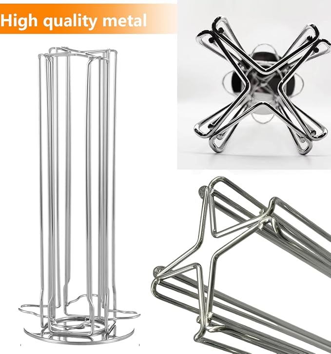 Vertuo Pod Holder Carousel Stand for 28 Nespresso Vertuo Capsule Storage Organizer with Extra Space for Coffee Mate Silent Rolling