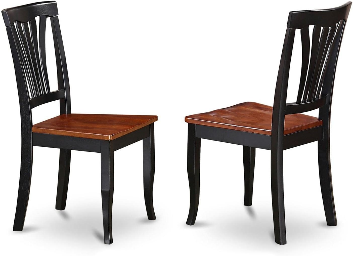 East West Furniture ANAV5-BLK-W 5 Piece Kitchen Table Set for 4 Includes a Round Dining Room Table with Pedestal and 4 Dining Chairs, 36x36 Inch, Black & Cherry
