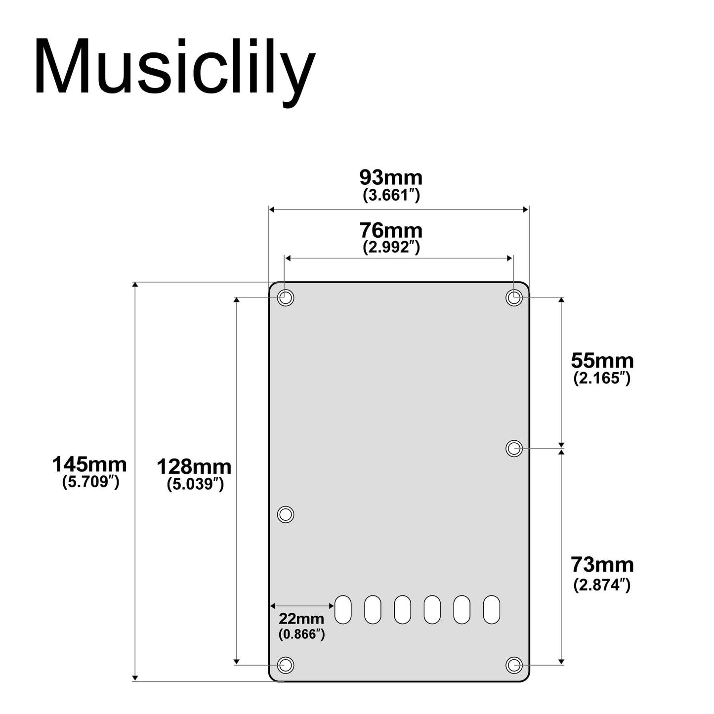 Musiclily 6 Hole Guitar Strat Back Plate Vintage Style Tremolo Backplate For Fender Usa/Mexican Made American Standard Stratocas