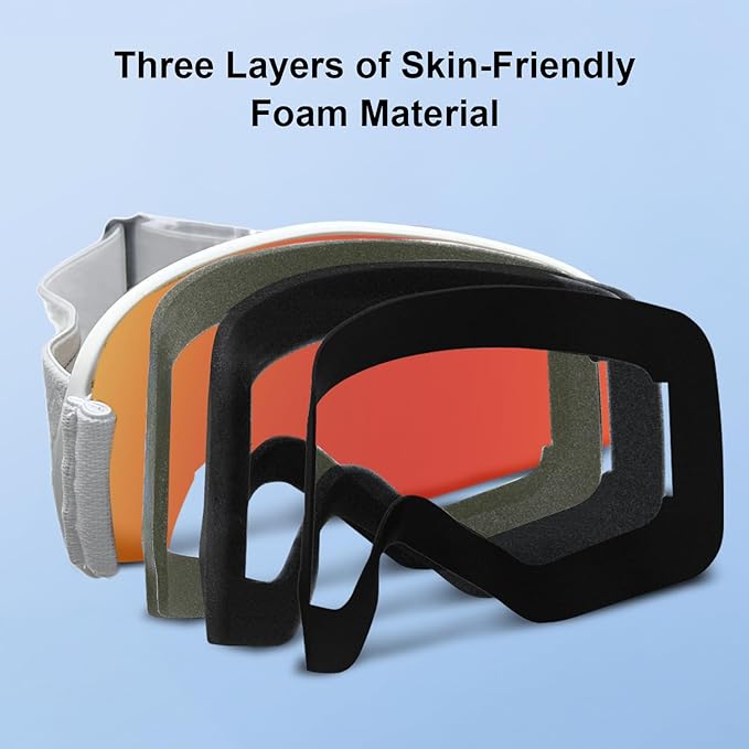 Kids Ski Goggles REVO Snow/Snowboard Goggles for Boys Girls Youth Anti-Fog UV400 Spherical Lens age 6-14