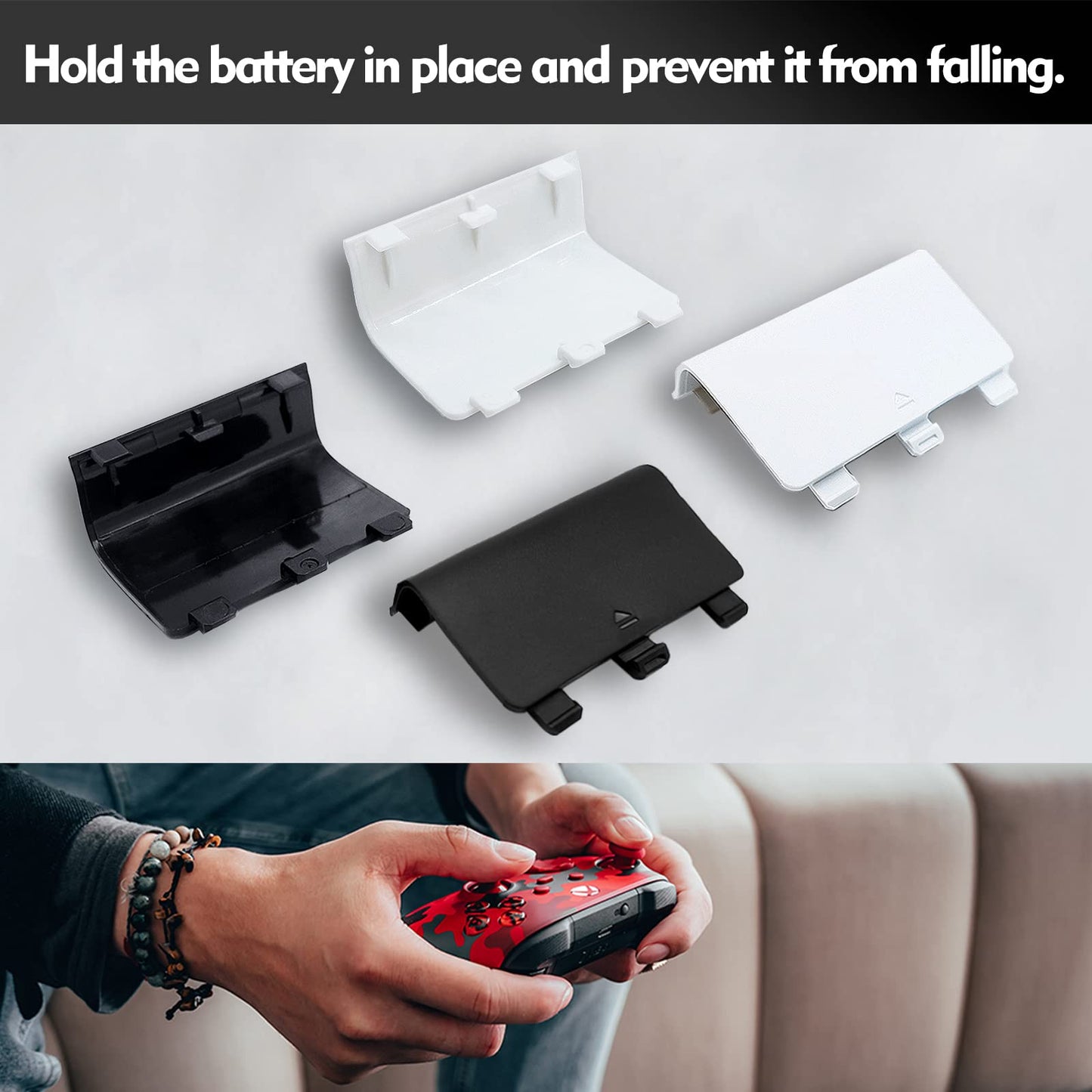 Kelifang Replacement Battery Cover Door Compatible With Xbox Series X, Xbox Series S Controller, Battery Back Shell Repair Part