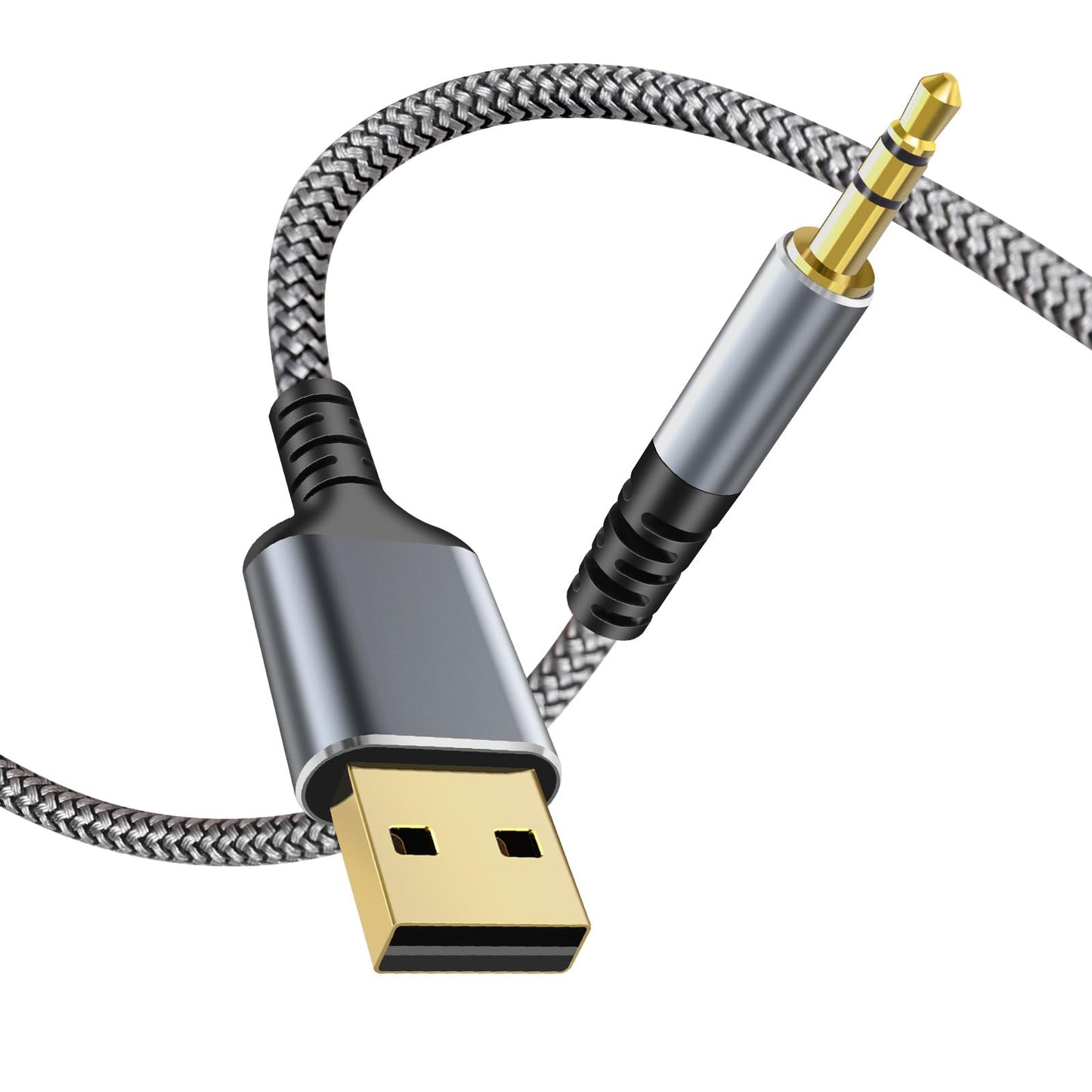 USB to 3.5mm Audio Aux Cable  16FT USB Male to AUX Male 1/8  (NOT 1/4 ) TRS Stereo Cord for PC  Laptop  Speaker  Headphones  Note: Recording and Charging are not Supported  and MP3 Car TV USB Ports-New