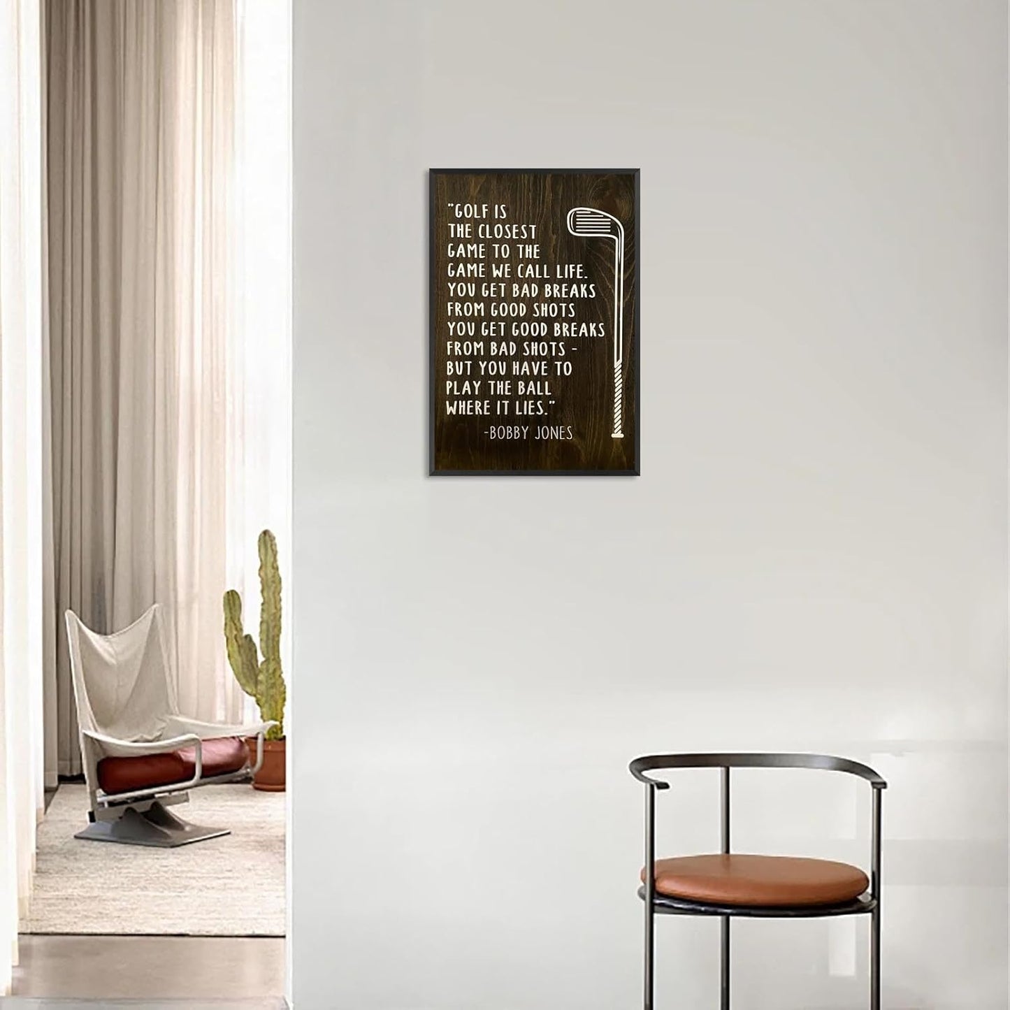 Golf Inspirational Quote Poster Classic Positive Quotes Pictures Wall Art Funny Life Lessons Saying Themed Prints Painting For Living Room Bedroom Office Wall Decor 24x36in Wframed