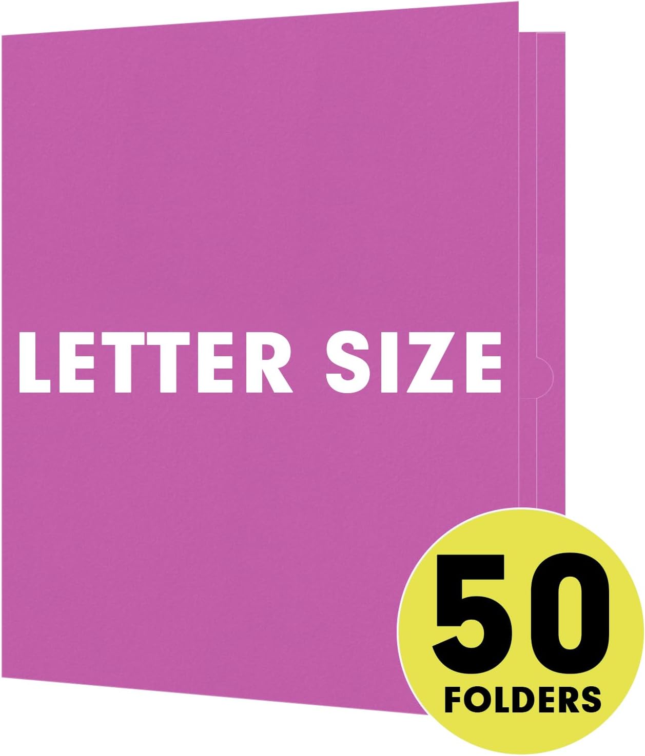 50 Pack 2 Pocket Folders - Letter Size, Rose Purple