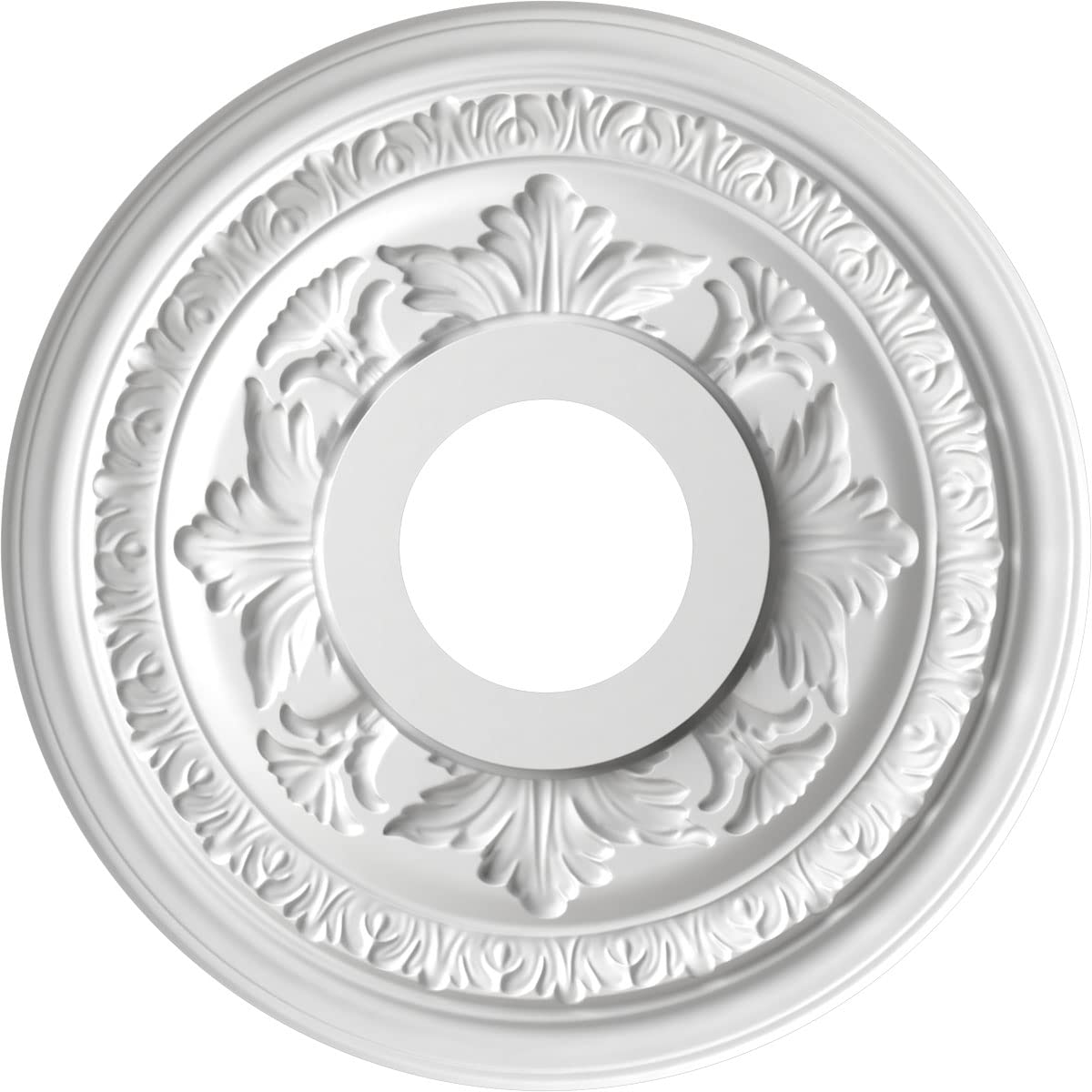 Ekena Millwork Cmp13Baamb Baltimore Thermoformed Pvc Ceiling Medallion (Fits Canopies Up To 5 1/4), 13Od X 3 1/2Id X 3/4P, Textu