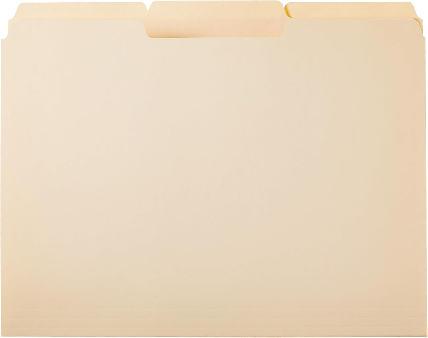 Amazon Basics File Folders with Tabs for Filing, 1/3-Cut Tab, Assorted Positions, 8.5x11 inches, Letter Size, Manila, Pack of 100