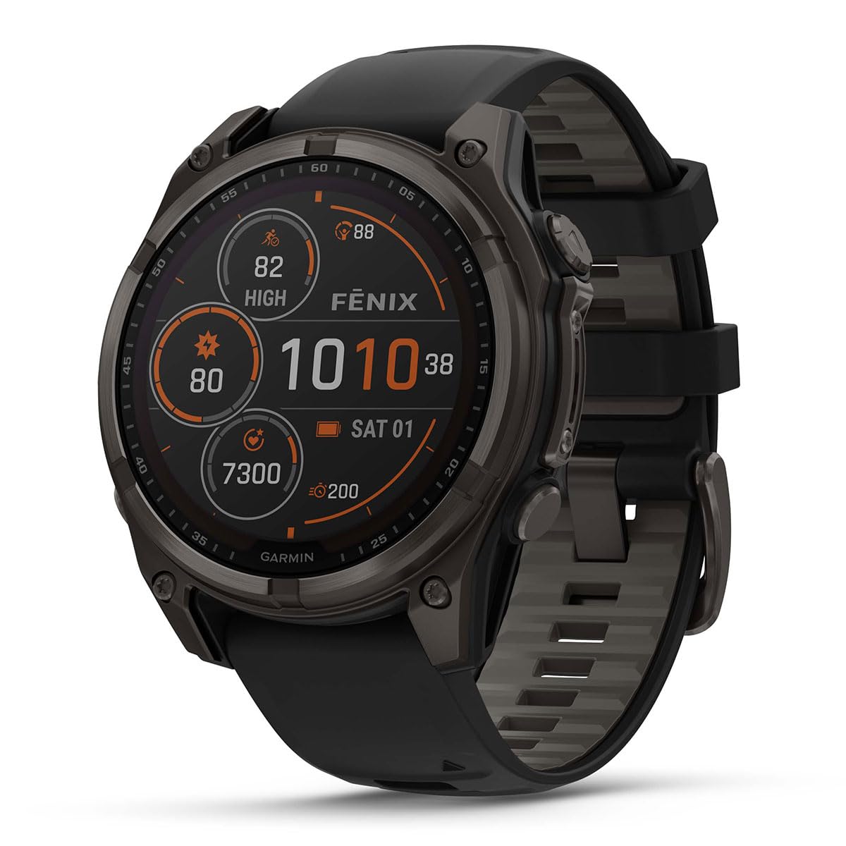 Playbetter Garmin Fenix 8 Solar Sapphire (47Mm, Carbon Gray Dlc Titanium) Multisport Gps Smartwatch Bundle - 1.4    Touchscreen,