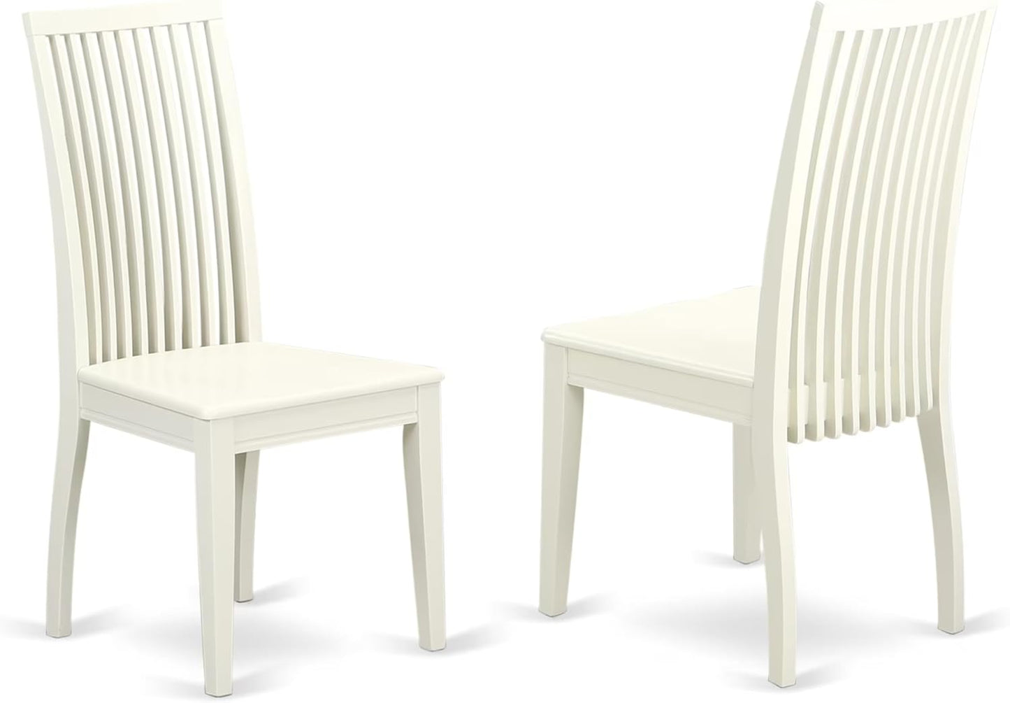 East West Furniture DOIP9-LWH-W 9 Piece Dining Set Includes a Rectangle Dining Table with Butterfly Leaf and 8 Kitchen Chairs, 42x78 Inch, Linen White