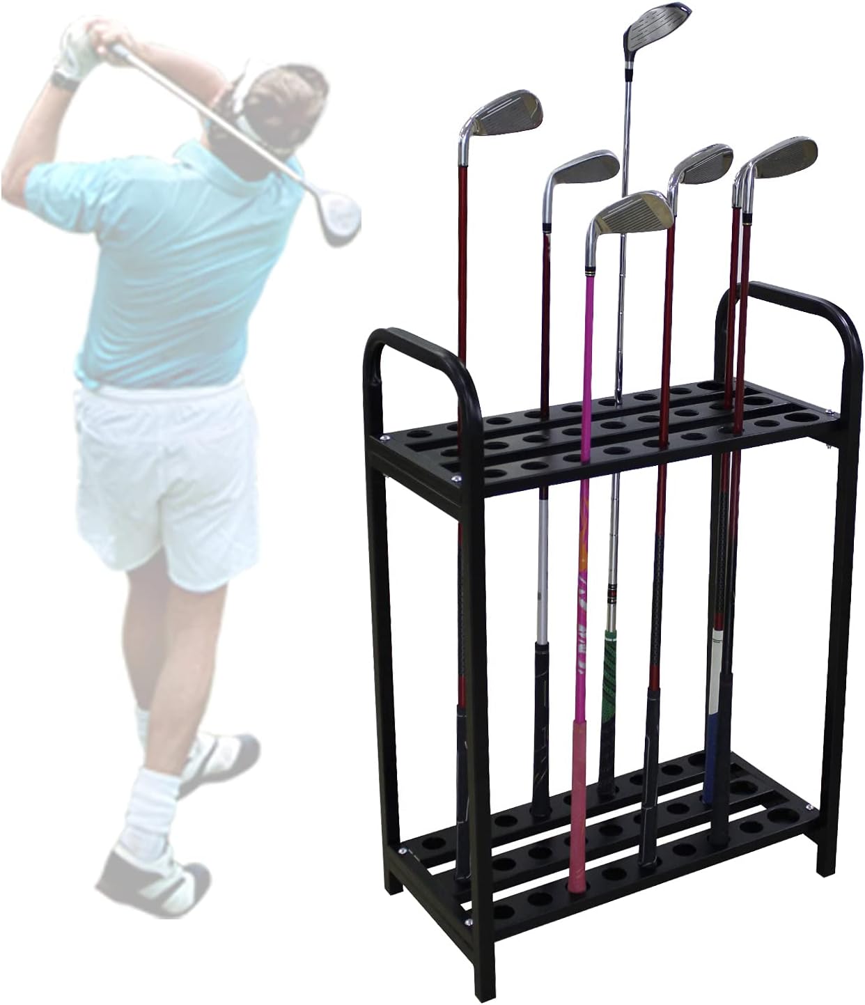 LOYALHEARTDY Golf 18-hole Cue Display Stand, Golf Club Organizers, Golf Club Rack Golf Clubs Shelf,Golf Club Accessories