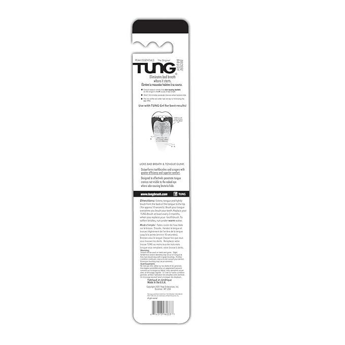 Tung Tongue Cleaning Kit, Tung Brush and Gel, Bad Breath Odor Eliminator, Halitosis Defense, USA Made (Set of 2)