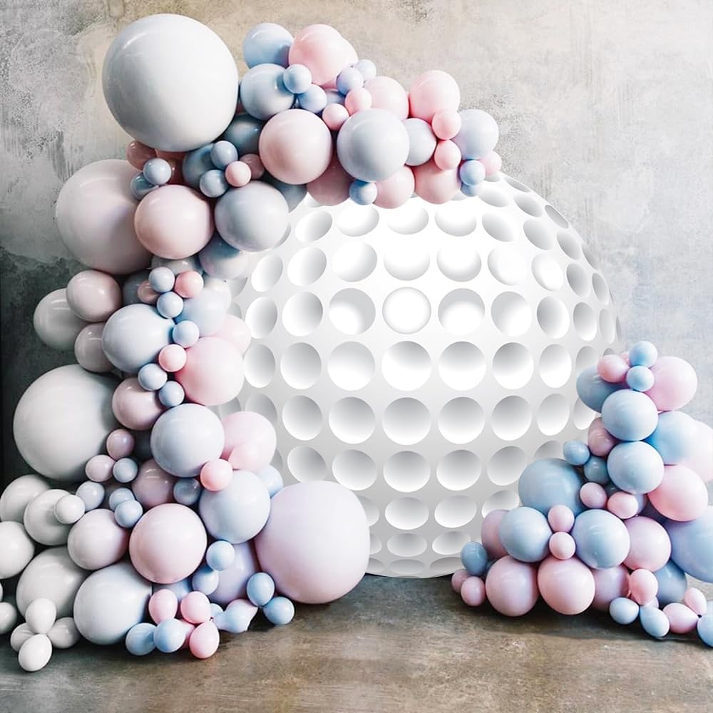 Leyiyi 6.5x6.5ft Golf Birthday Party Round Backdrop Cover Outdoor Sports Theme Photography Background Circle Backdrop Cover for Golf Sports Themed Birthday Party Decoration Golf Club Lovers Photo Prop